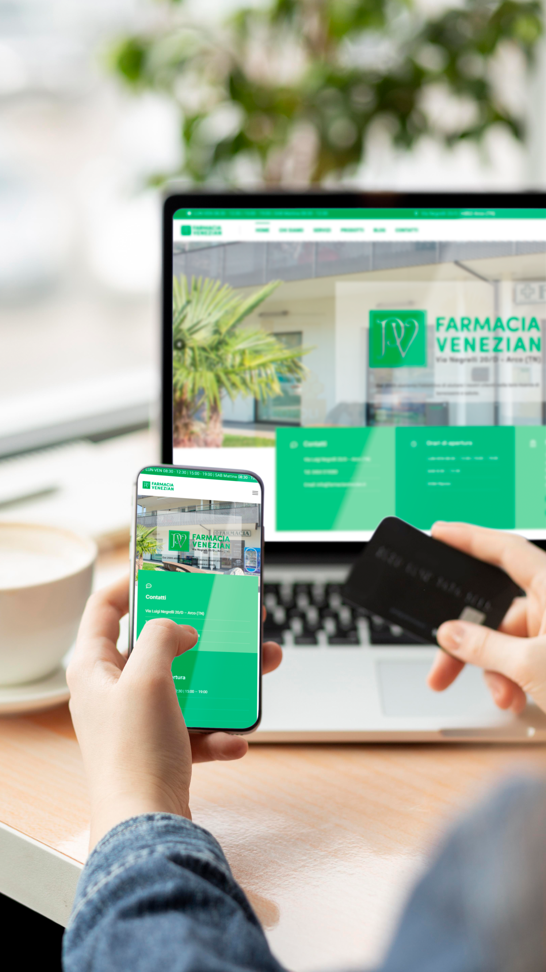 Dubyte web design project — farmaciavenezian.it mobile homepage view