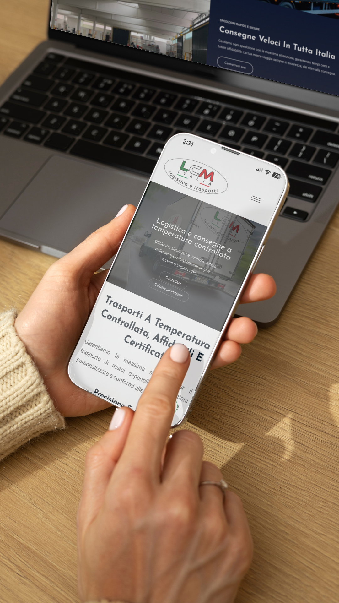 Dubyte web design project — lcm-italia.it mobile homepage view