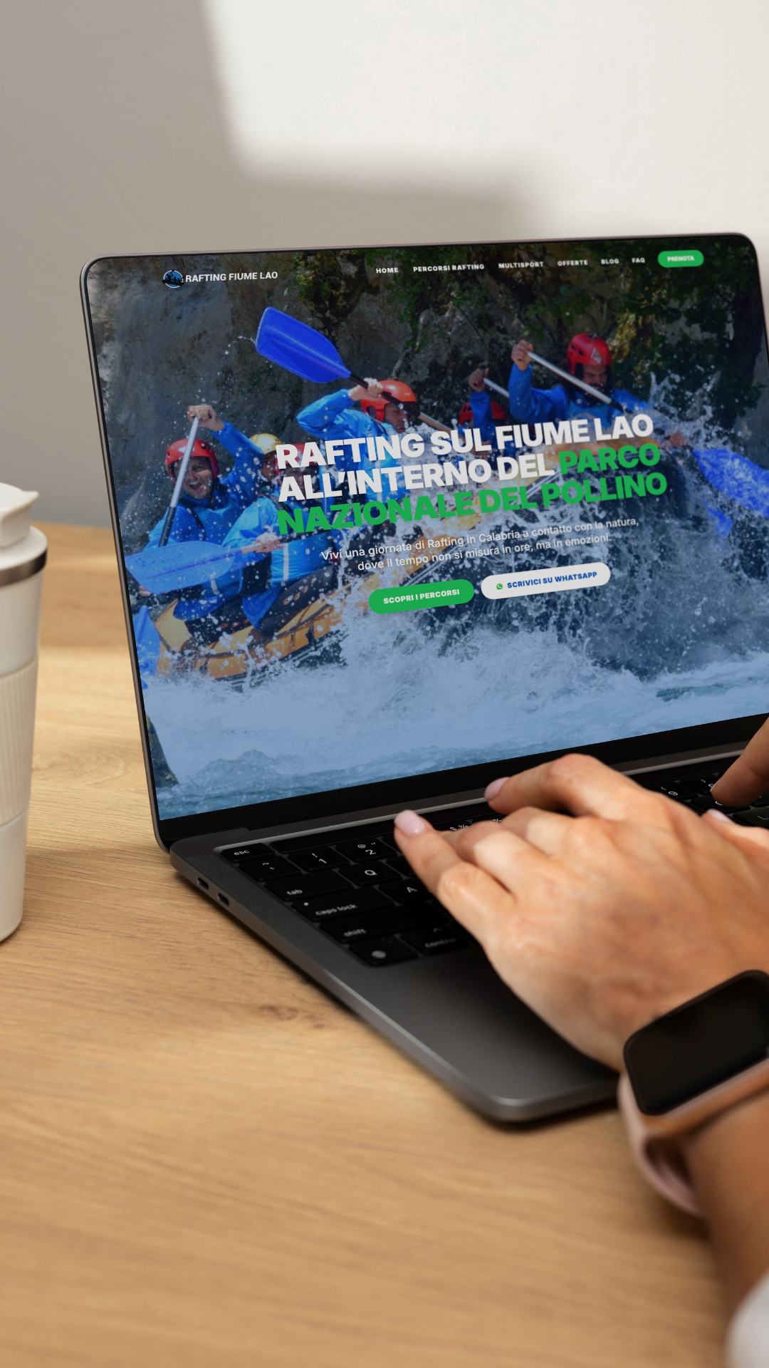 Dubyte web design project — raftingfiumelao.com mobile homepage view