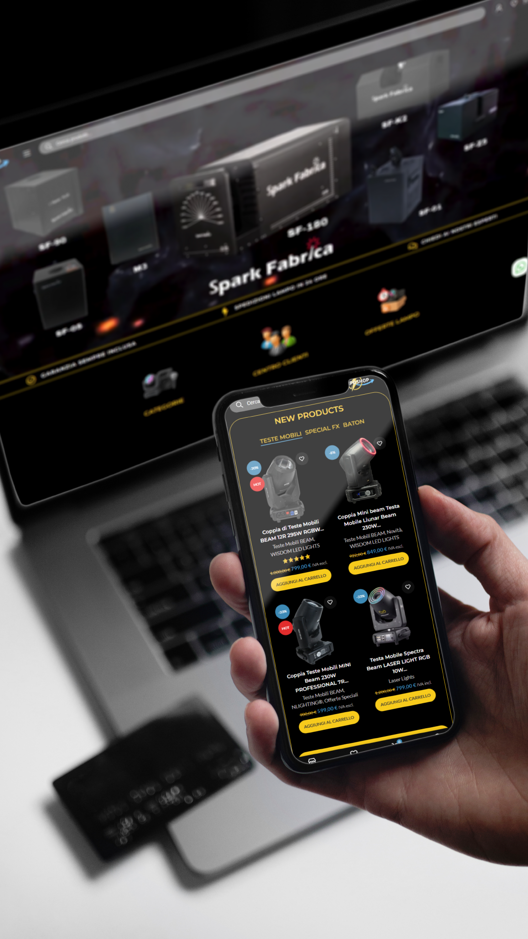 Dubyte ecommerce project — lamposhop.com mobile storefront view